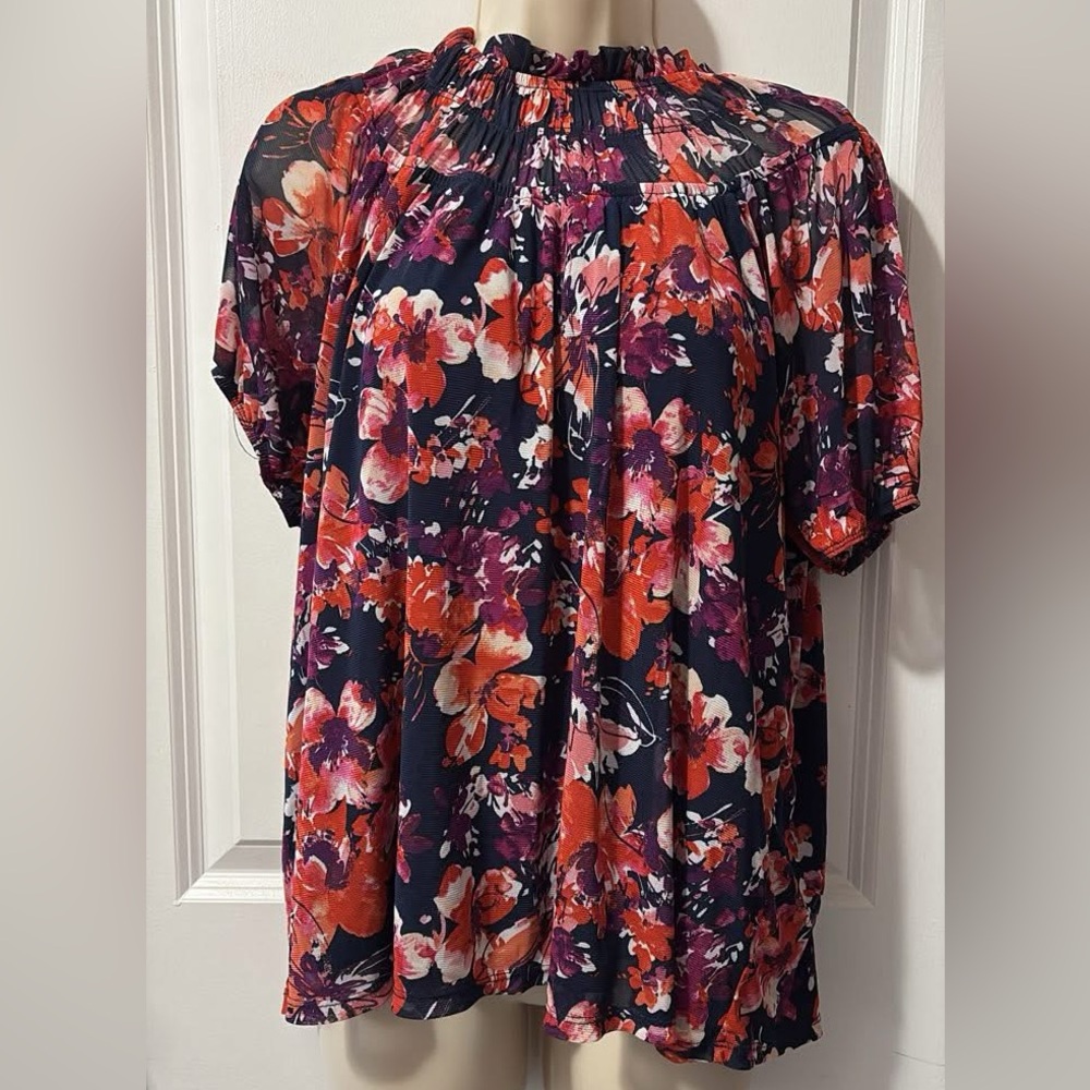 PerSeption Concept Red and Purple Floral top